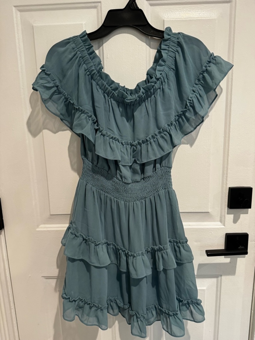 Pink Lily Sage Green Ruffled Dress